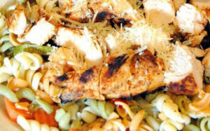 GRILLED CHICKEN & SAFFRON PASTA